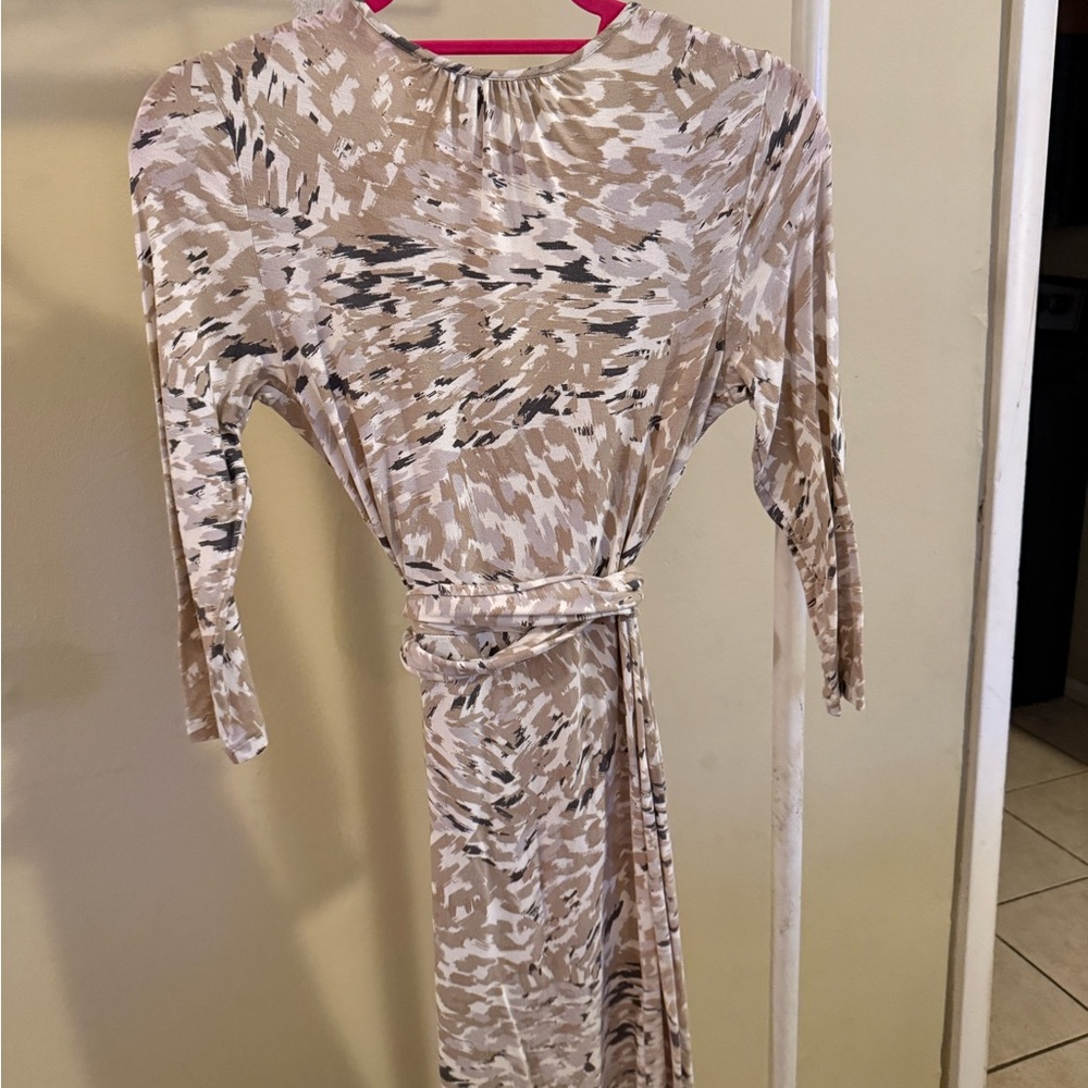 Neutral Banana Republic wrap dress